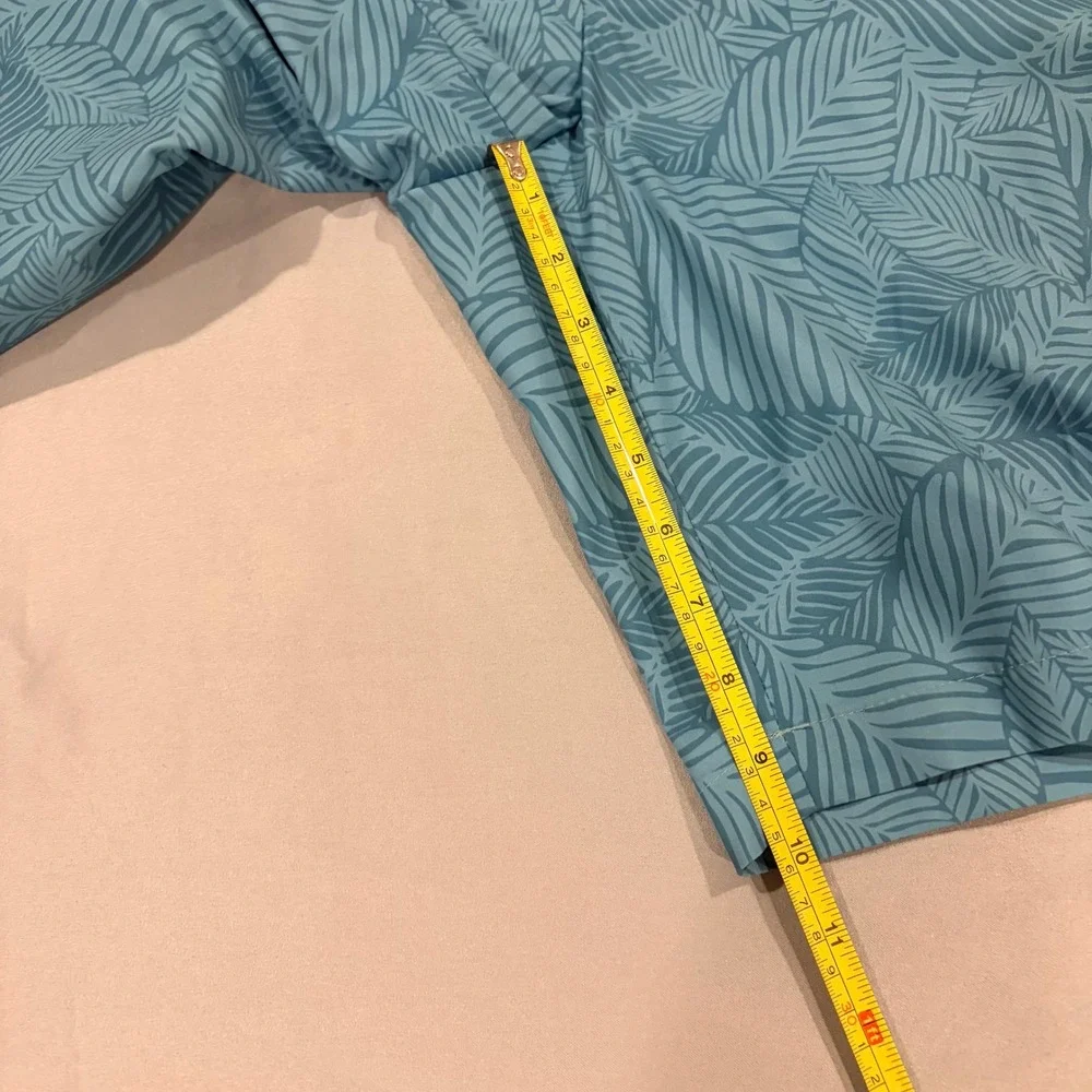 Walter Hagen Mens Perfect 11 Leaves Print Golf Shorts Teal 36 MGA14156